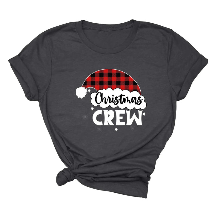 Christmas Crew Youth Shirts | Cousin Crew with Plaid Santa Hat Youth Tee Cypress DTF