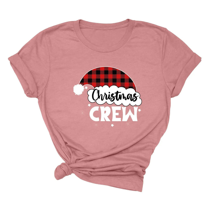 Christmas Crew Youth Shirts | Cousin Crew with Plaid Santa Hat Youth Tee Cypress DTF