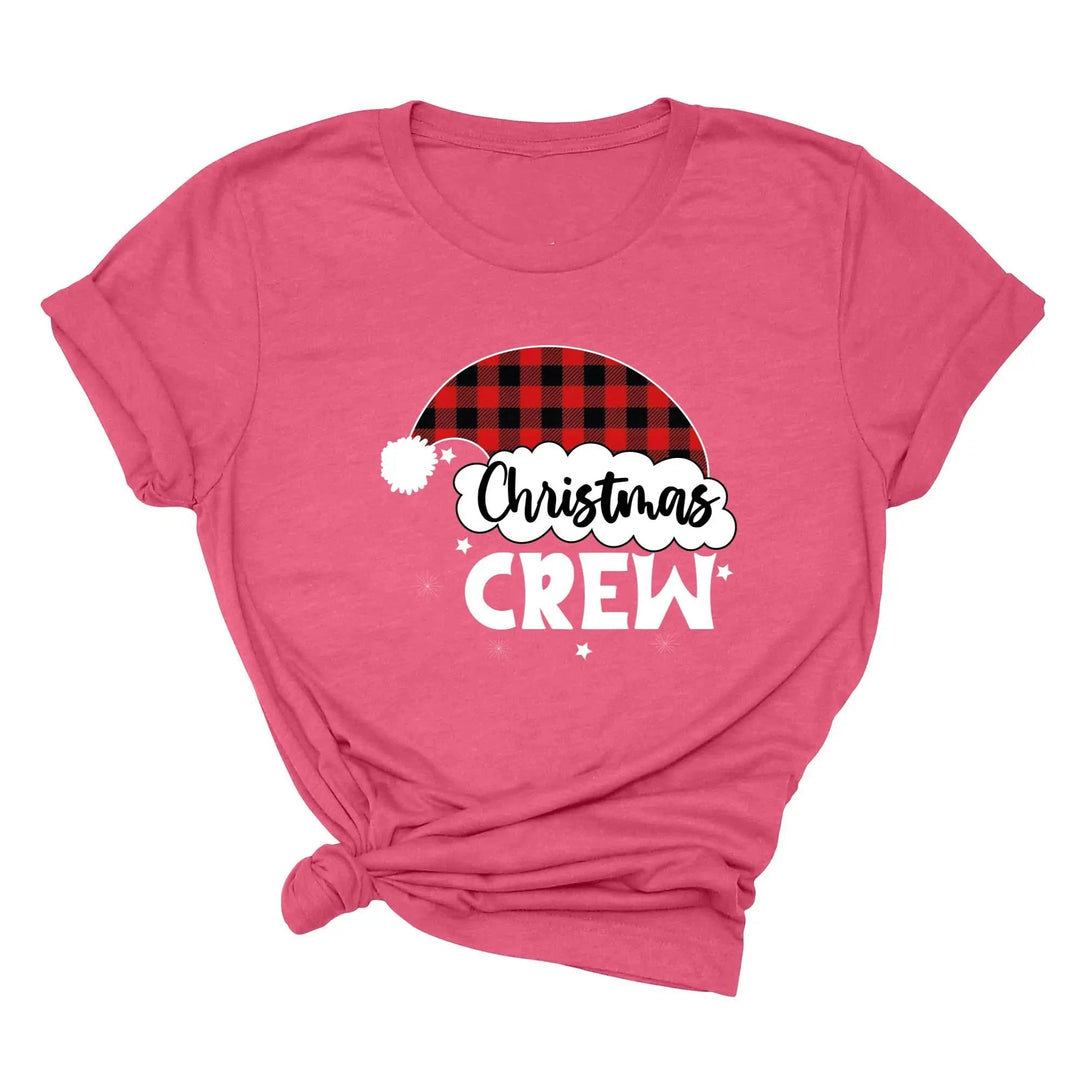 Christmas Crew Youth Shirts | Cousin Crew with Plaid Santa Hat Youth Tee Cypress DTF