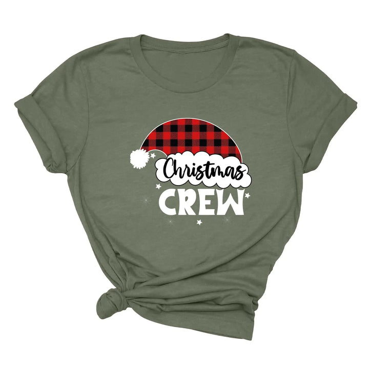 Christmas Crew Youth Shirts | Cousin Crew with Plaid Santa Hat Youth Tee Cypress DTF