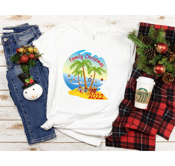 Christmas Palm Tree Shirt | Tropical Florida Xmas Tee Cypress DTF