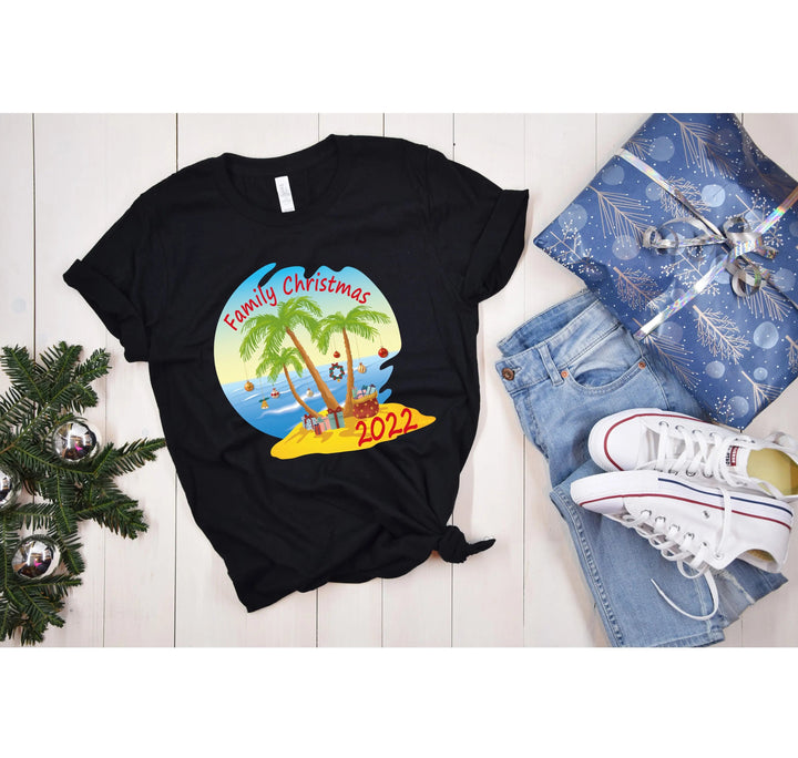 Christmas Palm Tree Shirt | Tropical Florida Xmas Tee Cypress DTF