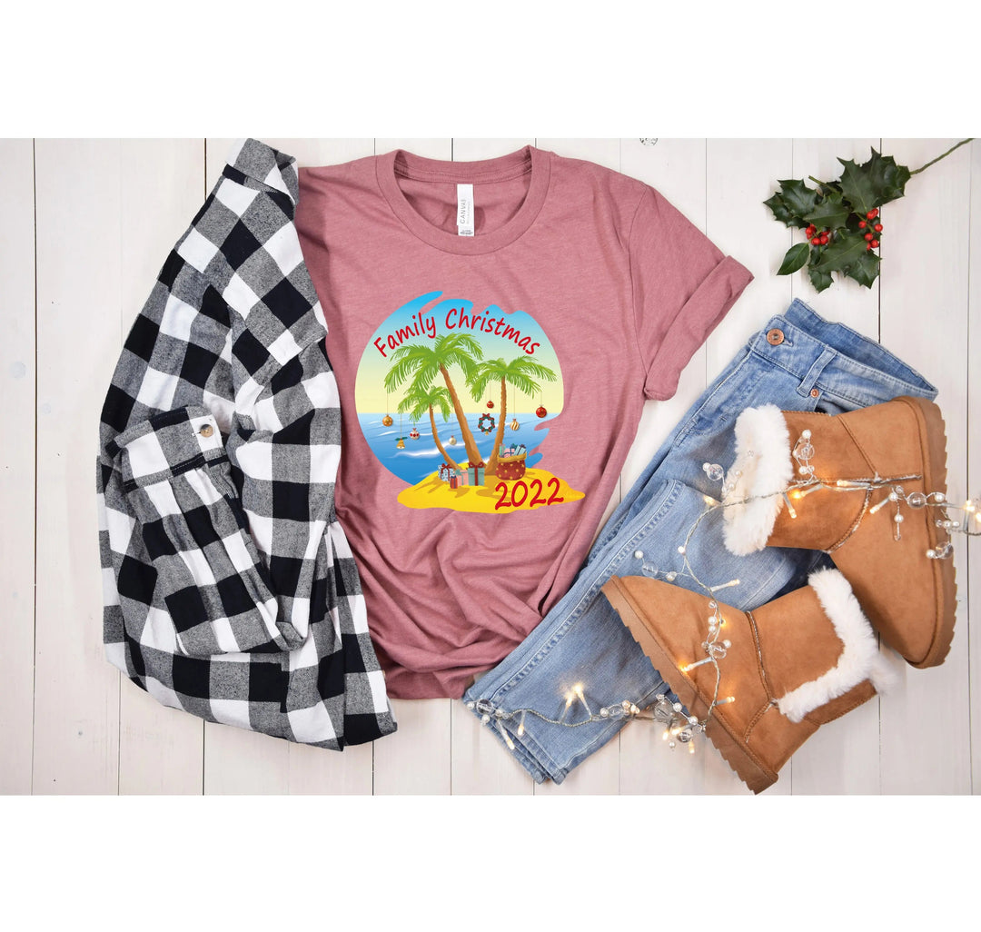 Christmas Palm Tree Shirt | Tropical Florida Xmas Tee Cypress DTF