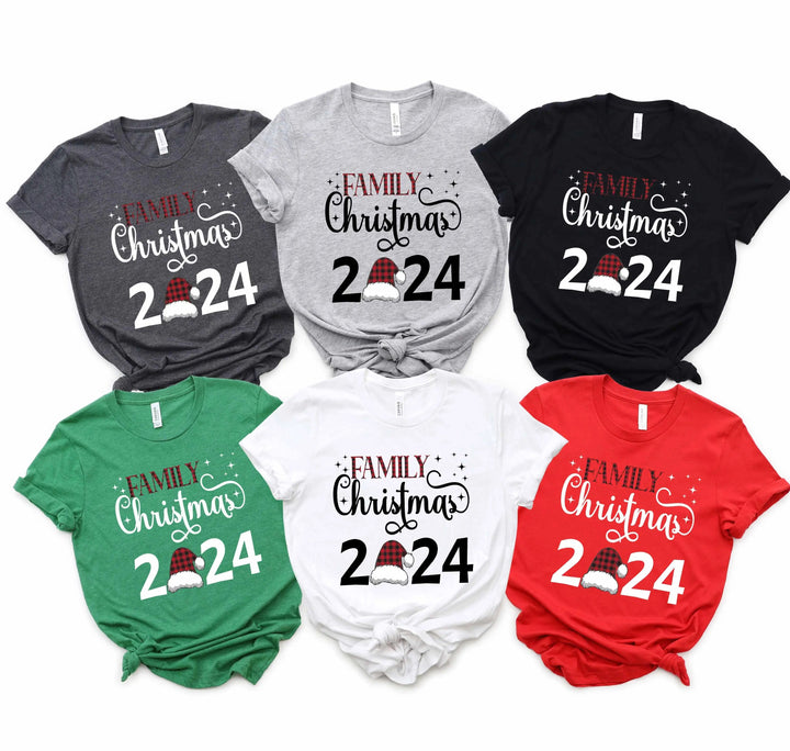Christmas Shirt | Family Matching Plaid Buffalo Santa Hat Tee Cypress DTF