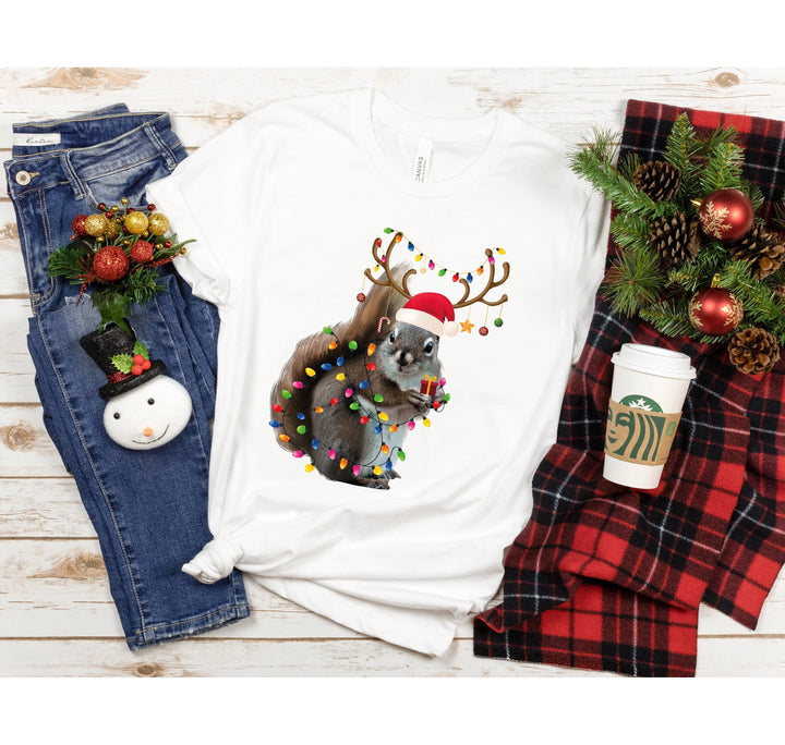 Christmas Squirrel Lights Shirt | Funny Christmas Vacation Tee Cypress DTF