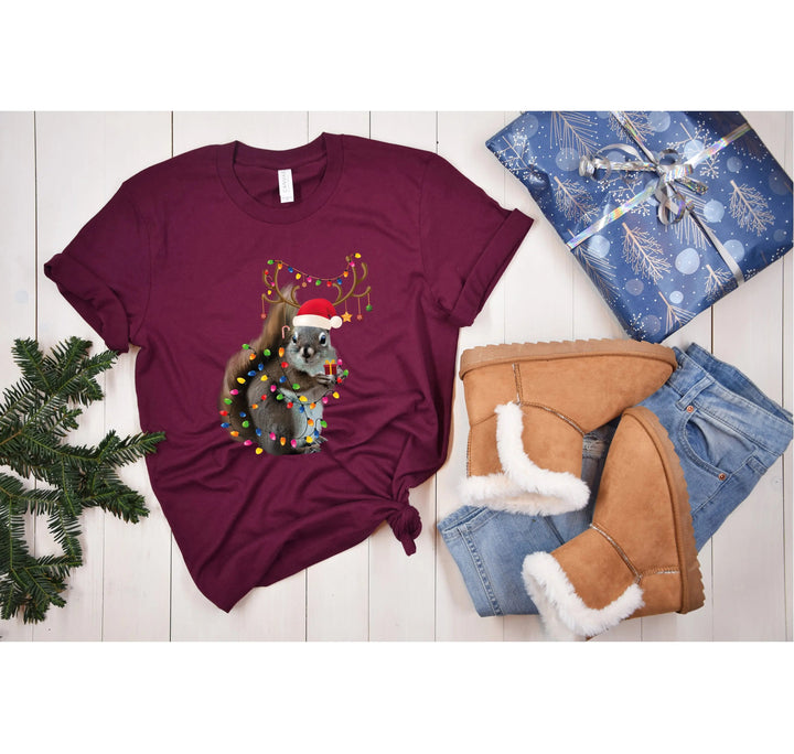 Christmas Squirrel Lights Shirt | Funny Christmas Vacation Tee Cypress DTF