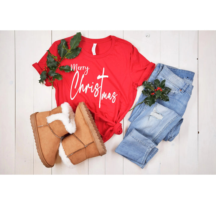 Christmas T-shirt | Christ Mas Christian Christmas Shirt Cypress DTF