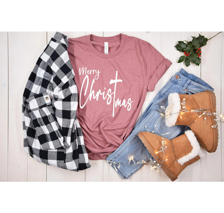 Christmas T-shirt | Christ Mas Christian Christmas Shirt Cypress DTF