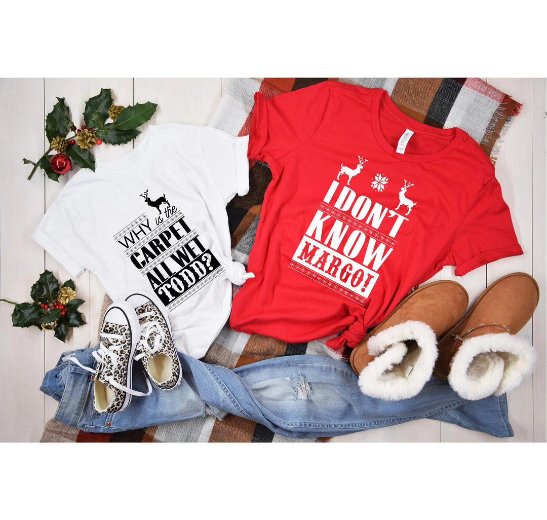 Christmas Vacation Todd and Margo Shirt | Funny Holiday Couple Tee Cypress DTF