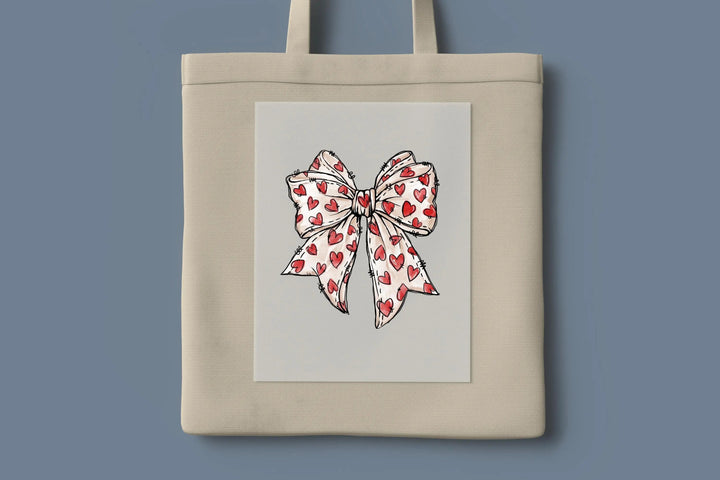Coquette Valentine's Day Heart Bow  DTF Transfer