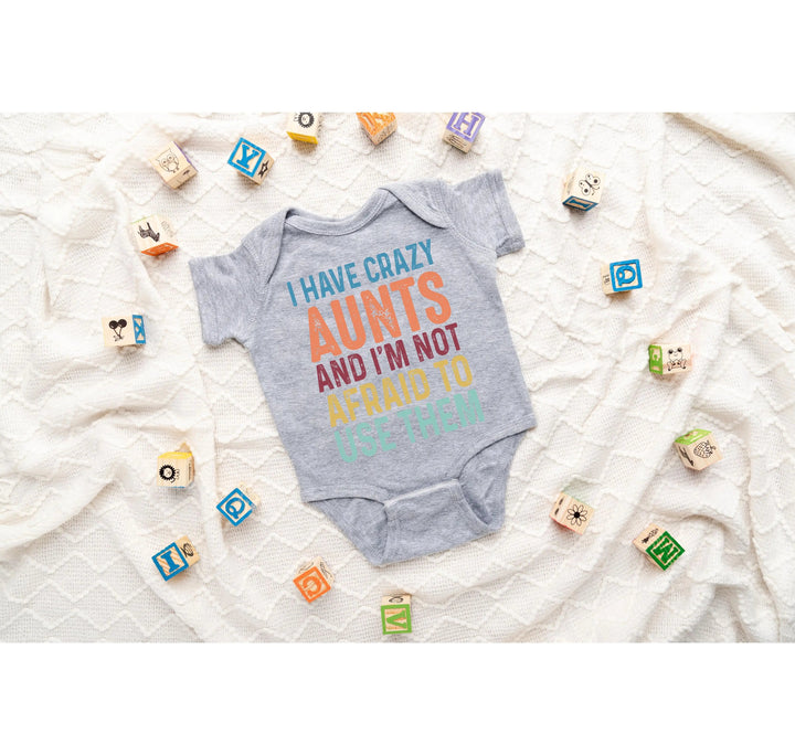 Crazy Aunties Bodysuit - Funny Baby Bodysuit Gift from Aunt Cypress DTF