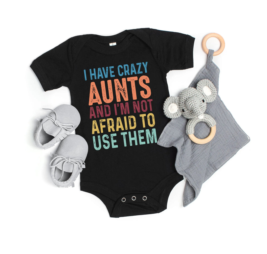Crazy Aunties Bodysuit - Funny Baby Bodysuit Gift from Aunt Cypress DTF