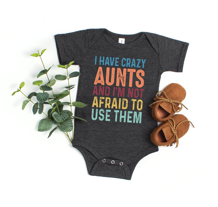 Crazy Aunties Bodysuit - Funny Baby Bodysuit Gift from Aunt Cypress DTF