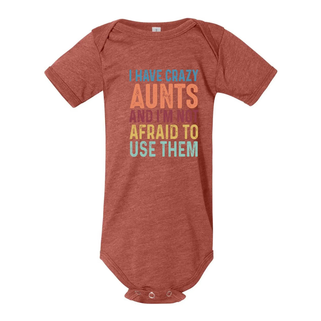 Crazy Aunties Bodysuit - Funny Baby Bodysuit Gift from Aunt Cypress DTF