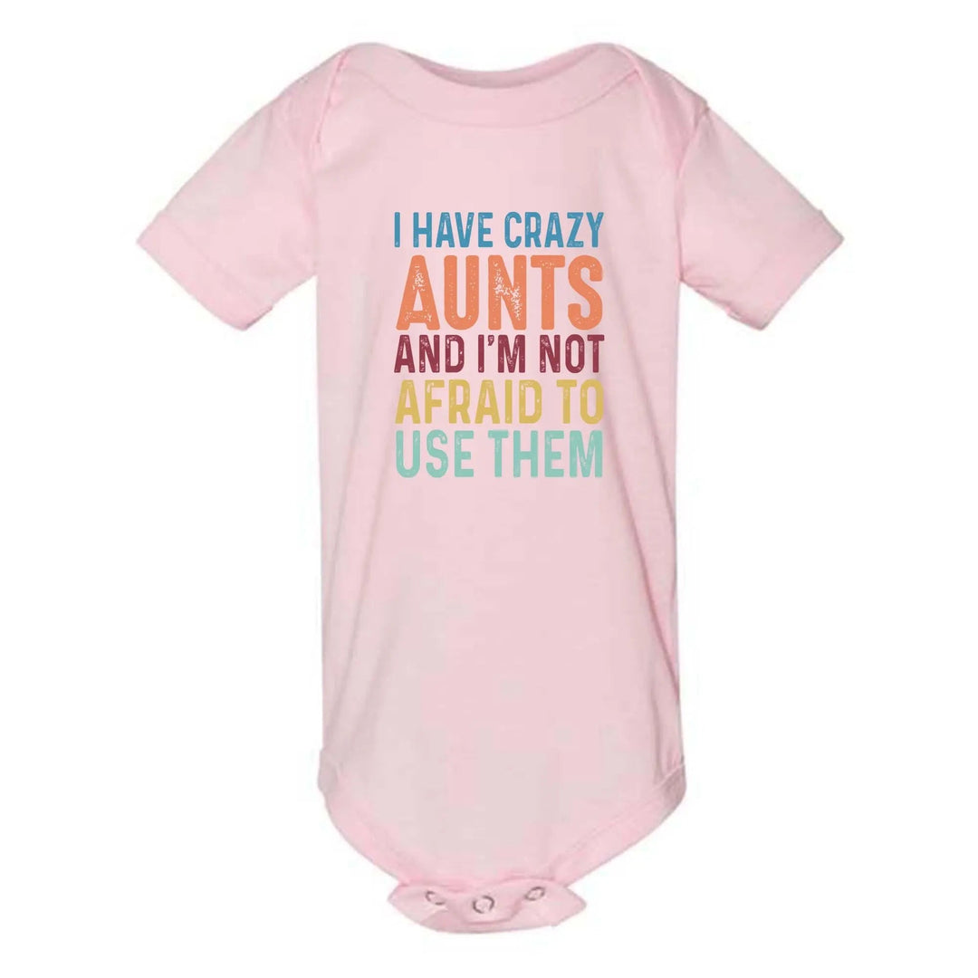 Crazy Aunties Bodysuit - Funny Baby Bodysuit Gift from Aunt Cypress DTF