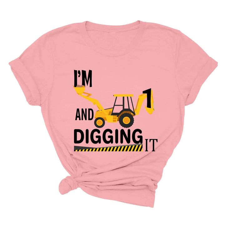Custom Construction Birthday Shirt - Family Crew Tee | Diggin' It Cypress DTF