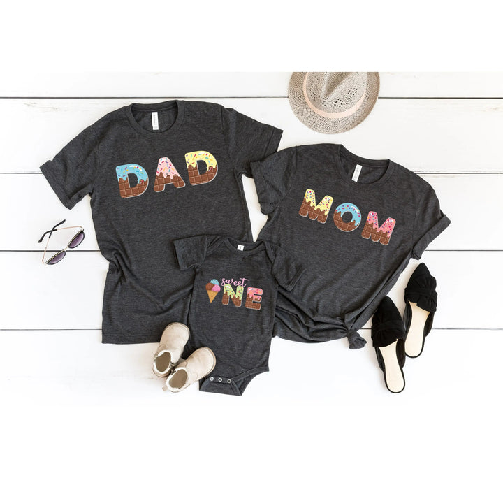 Custom Ice Cream Birthday Shirt - Family Matching Tee for Mom, Dad & Kid Cypress DTF
