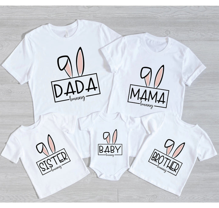 Custom Matching Easter Outfits - Family Bunny Shirts for Mama, Dada, & Kids Cypress DTF