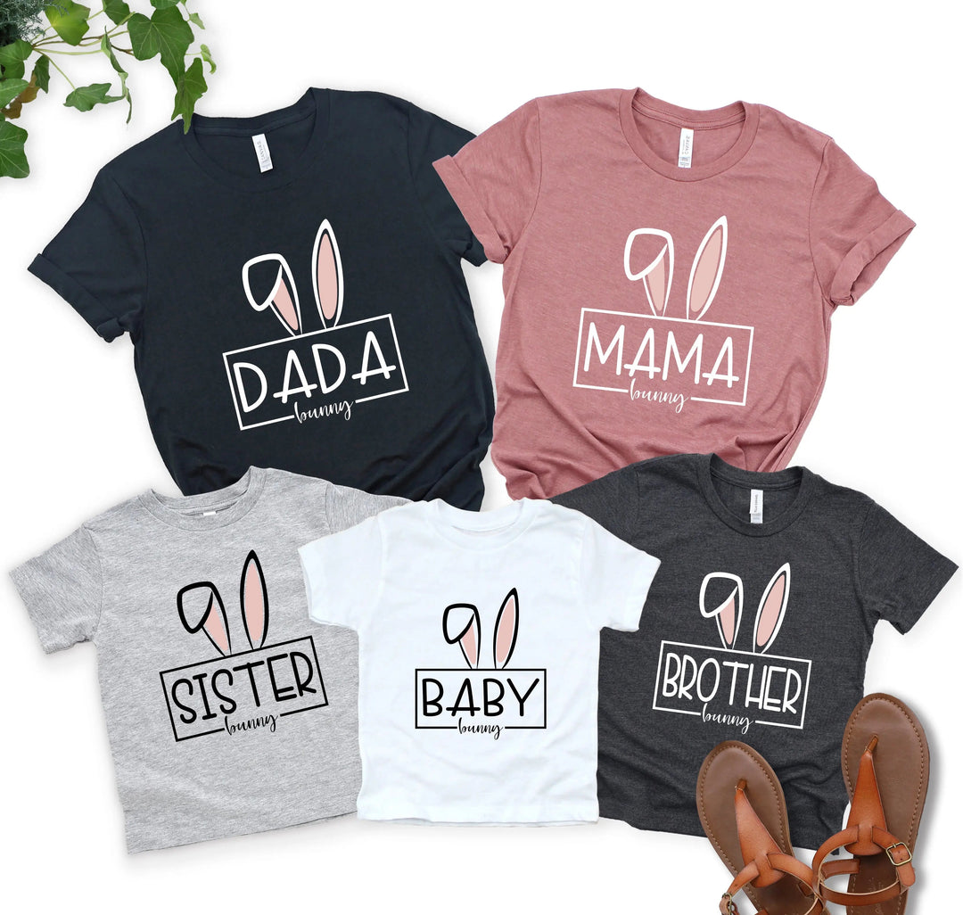 Custom Matching Easter Outfits - Family Bunny Shirts for Mama, Dada, & Kids Cypress DTF