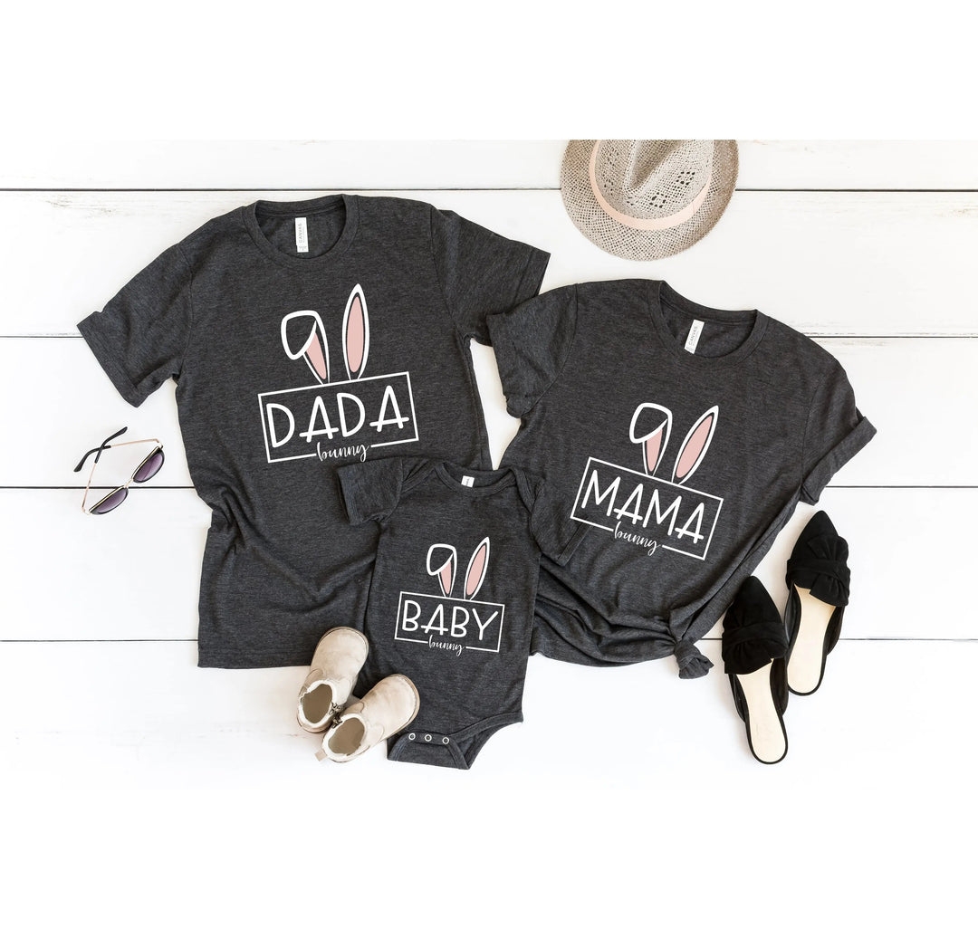 Custom Matching Easter Outfits - Family Bunny Shirts for Mama, Dada, & Kids Cypress DTF
