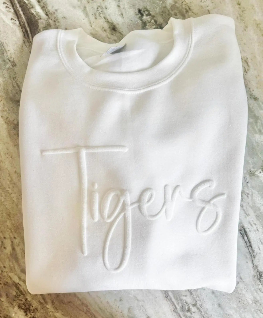 Custom Puff Sweatshirt, Custom Puff Embossed Team Name Crewneck, Custom Puff Print School Mascot Sweatshirt
