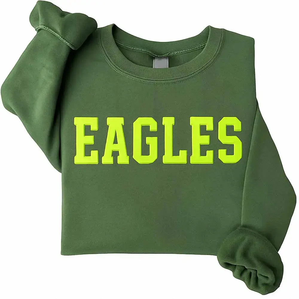 Custom Puff Sweatshirt, Custom Puff Embossed Team Name Crewneck, Custom Puff Print School Mascot Sweatshirt, Metallic Puff Cypress DTF
