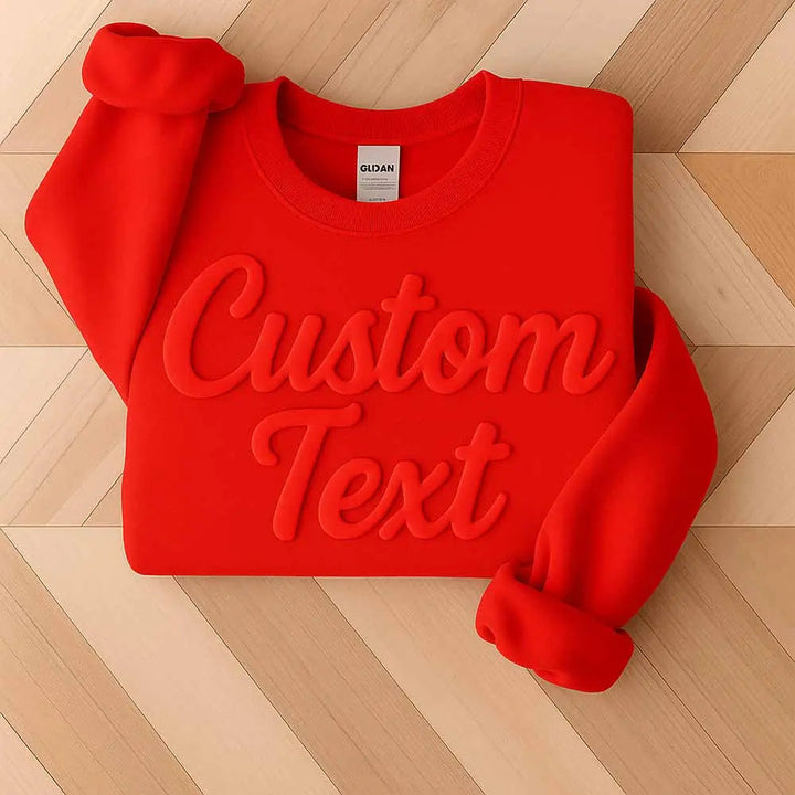 Custom Puff Sweatshirt, Custom Puff Embossed Team Name Crewneck, Custom Puff Print School Mascot Sweatshirt, Metallic Puff