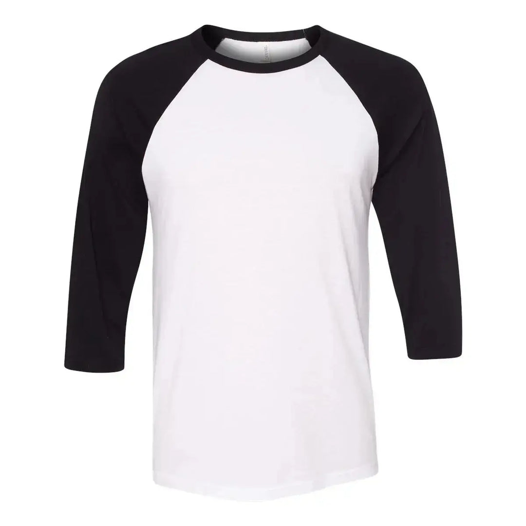 Customize Bella + Canvas Sleeve 3/4-Baseball T-Shirt, Raglan Tshirt 3200 Youth