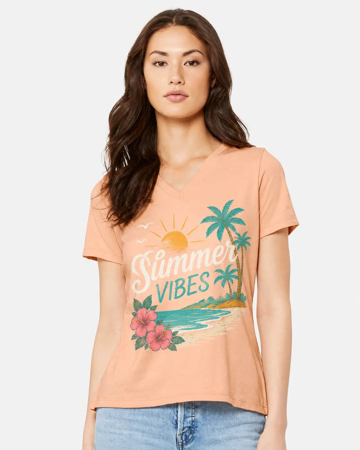 Customize Bella+Canvas Blank Women Short Sleeve V-Neck T-Shirt 6405-6405CVC