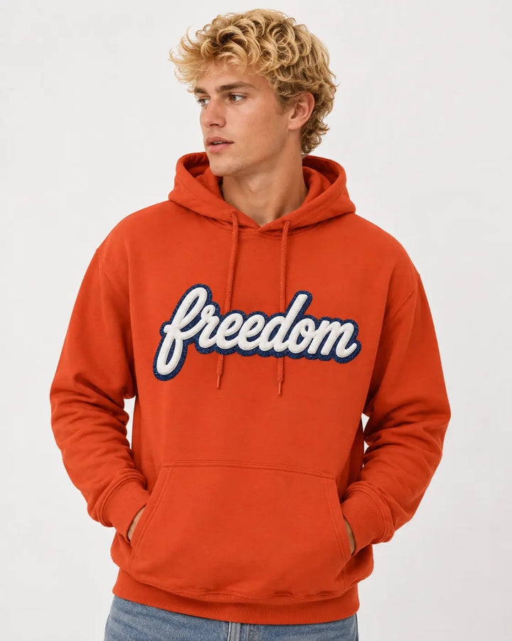 Customize Puff and Glitter Gildan Heavy Blend Hoodie 18500