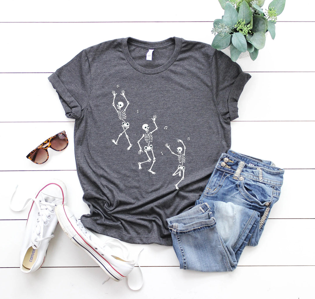 Dancing Skeleton Halloween Party Shirt | Spooky Season Minimalist Fall Tee Cypress DTF
