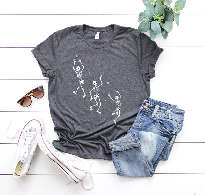 Dancing Skeleton Halloween Party Shirt | Spooky Season Minimalist Fall Tee Cypress DTF