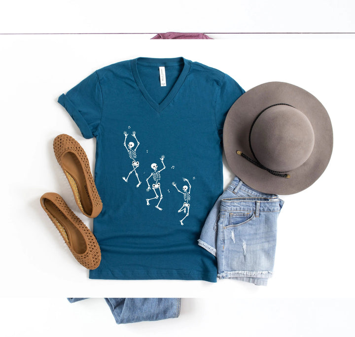Dancing Skeleton Halloween Party Shirt | Spooky Season Minimalist Fall Tee Cypress DTF