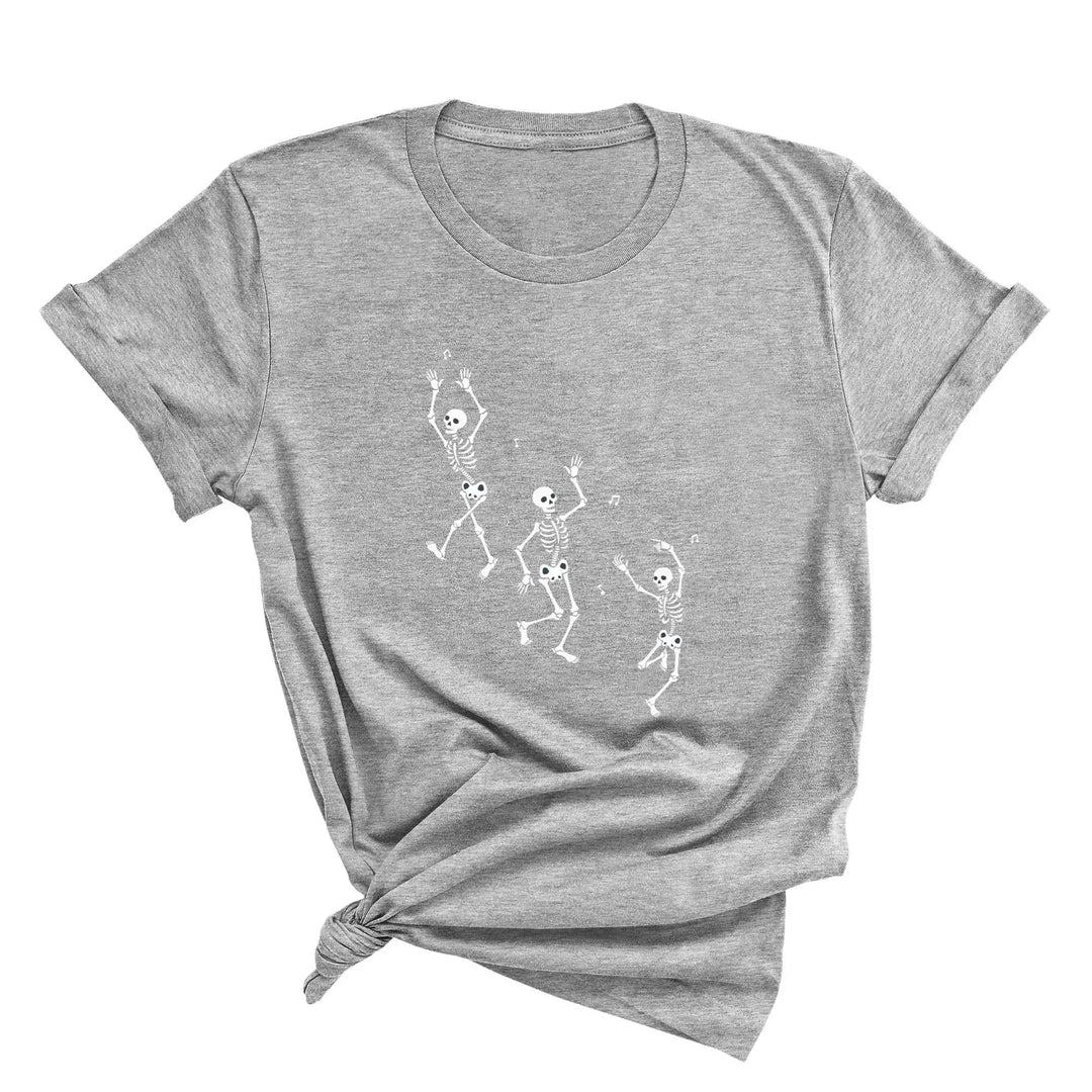 Dancing Skeleton Halloween Party Shirt | Spooky Season Minimalist Fall Tee Cypress DTF