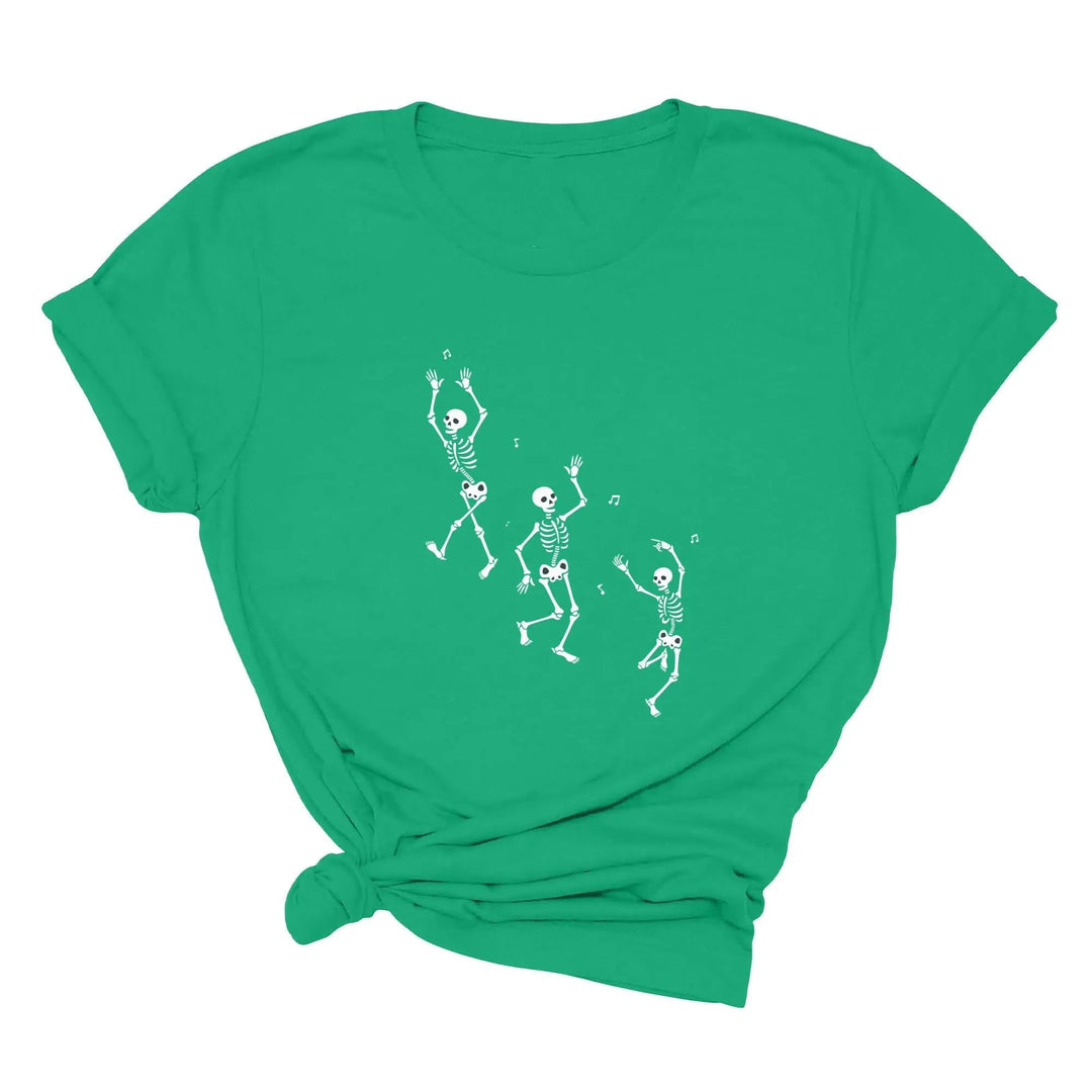 Dancing Skeleton Halloween Party Shirt | Spooky Season Minimalist Fall Tee Cypress DTF