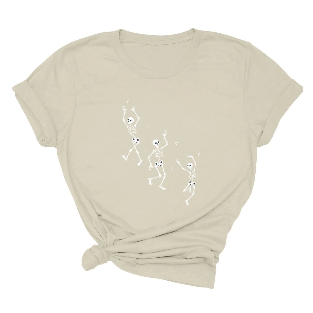 Dancing Skeleton Halloween Party Shirt | Spooky Season Minimalist Fall Tee Cypress DTF