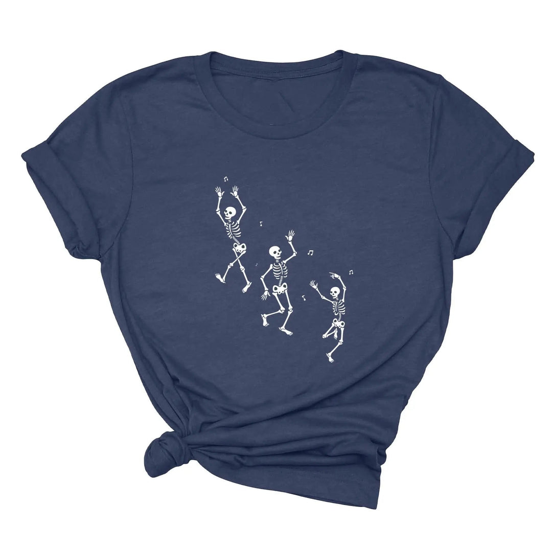 Dancing Skeleton Halloween Party Shirt | Spooky Season Minimalist Fall Tee Cypress DTF