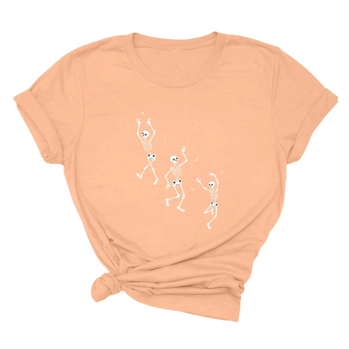Dancing Skeleton Halloween Party Shirt | Spooky Season Minimalist Fall Tee Cypress DTF