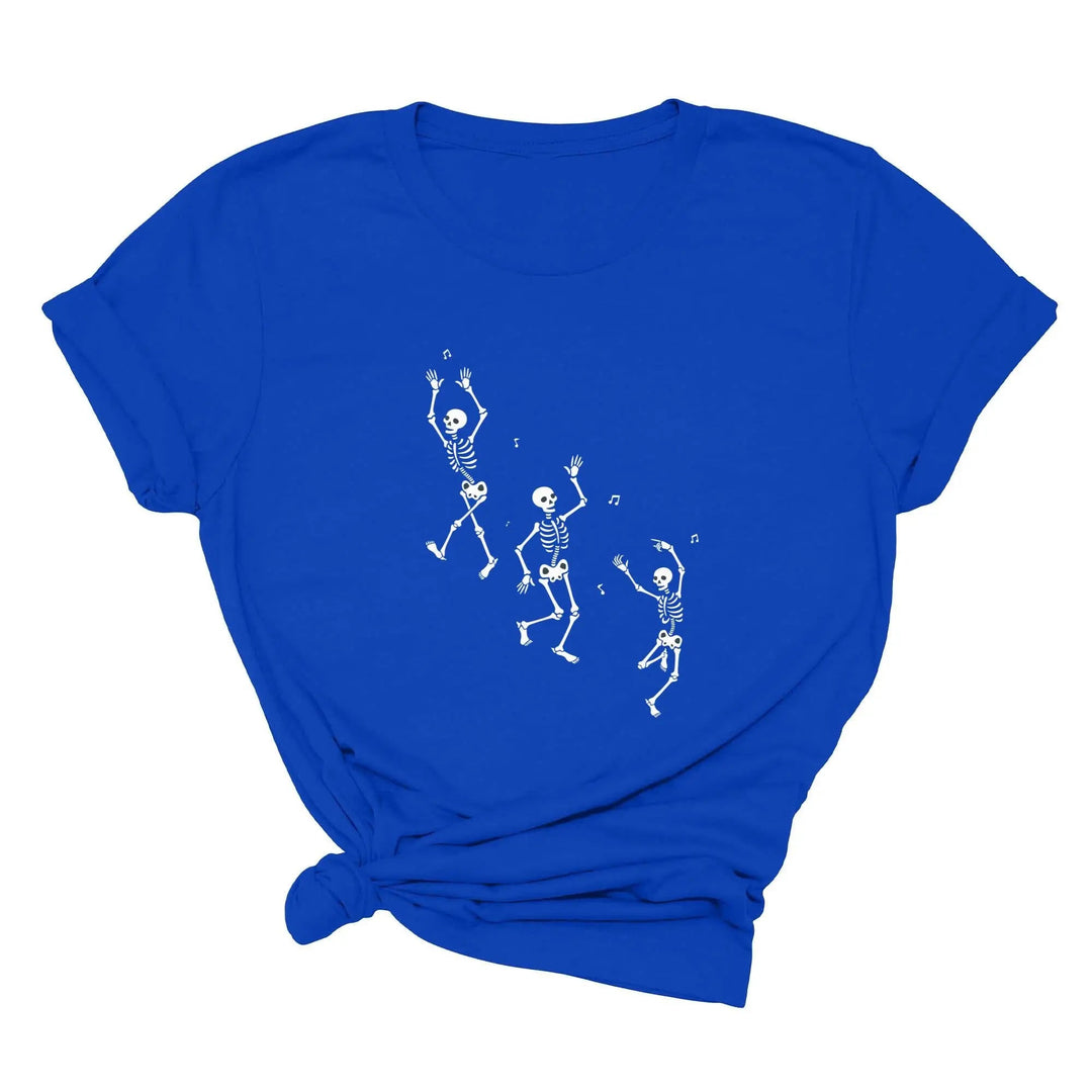 Dancing Skeleton Halloween Party Shirt | Spooky Season Minimalist Fall Tee Cypress DTF