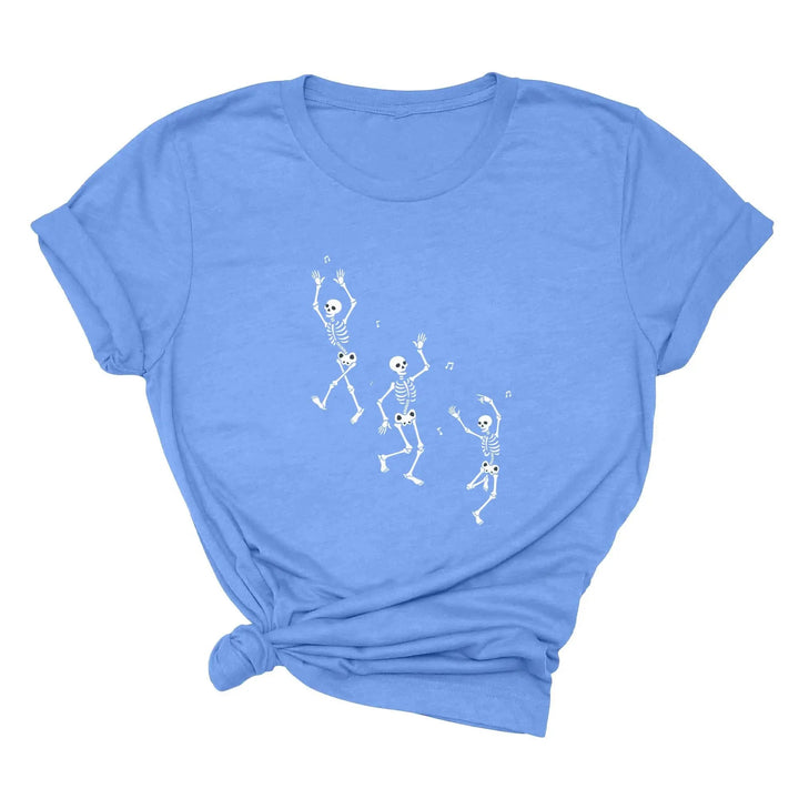 Dancing Skeleton Halloween Party Shirt | Spooky Season Minimalist Fall Tee Cypress DTF