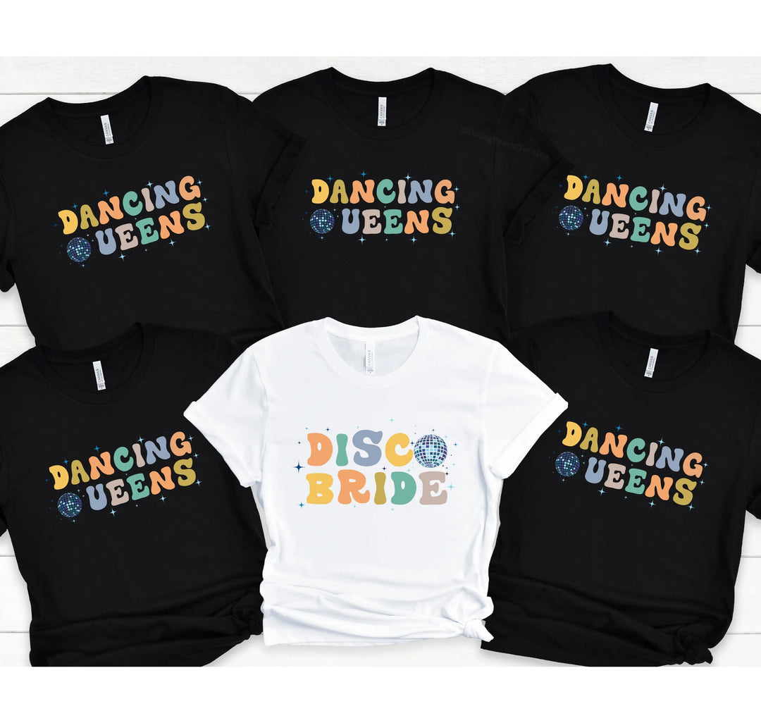 Disco Bachelorette Party Shirts - 90s Bride Squad & Crew Tees Cypress DTF