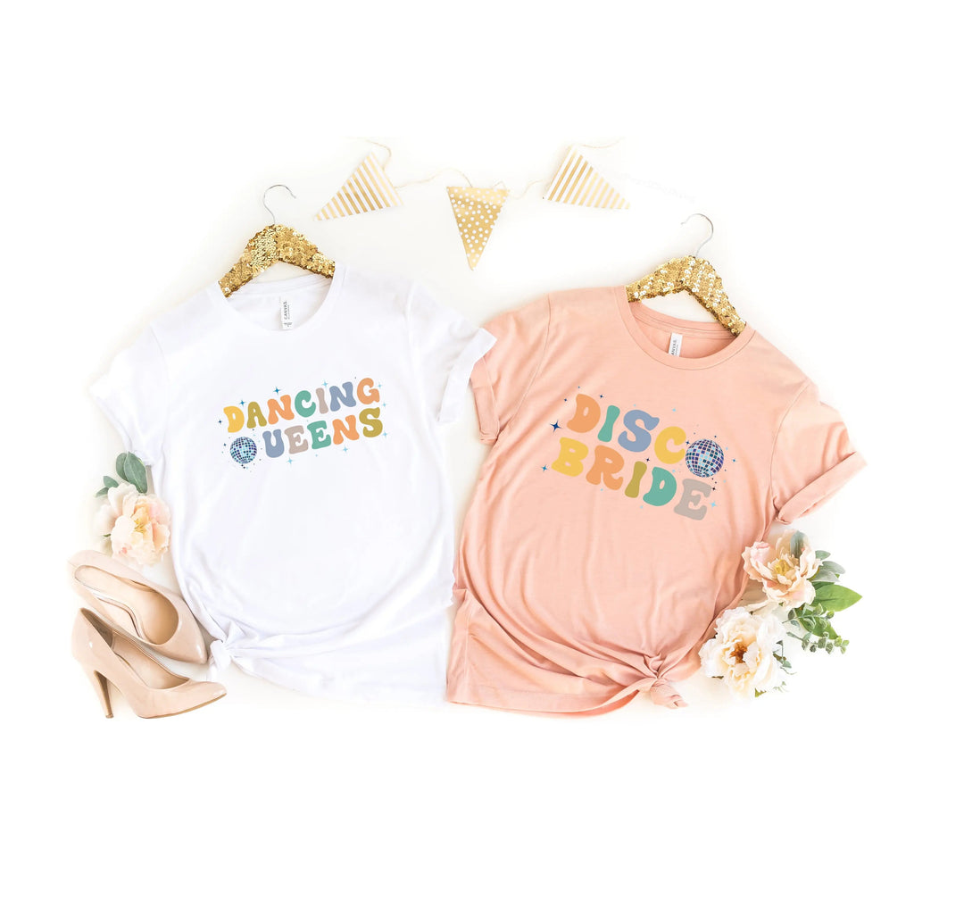 Disco Bachelorette Party Shirts - 90s Bride Squad & Crew Tees Cypress DTF