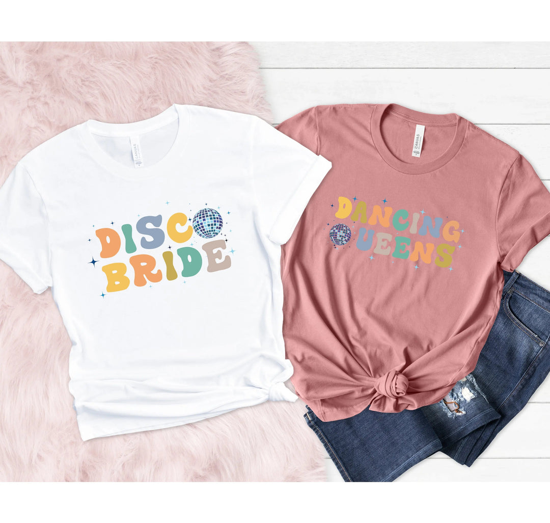 Disco Bachelorette Party Shirts - 90s Bride Squad & Crew Tees Cypress DTF