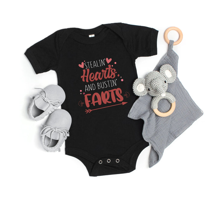 Funny Baby Bodysuit - Stealin' Hearts & Bustin' Farts Bodysuit Cypress DTF
