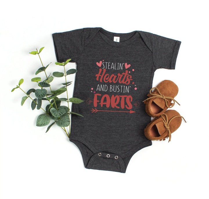 Funny Baby Bodysuit - Stealin' Hearts & Bustin' Farts Bodysuit Cypress DTF