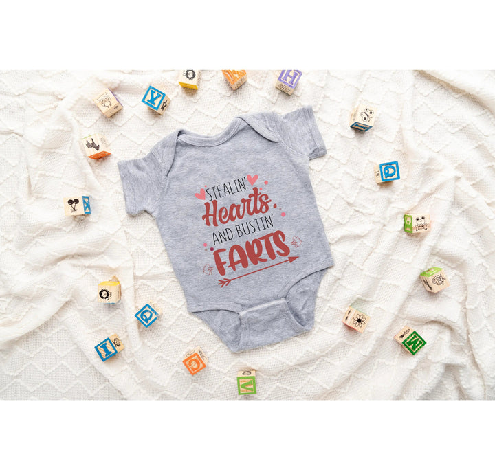 Funny Baby Bodysuit - Stealin' Hearts & Bustin' Farts Bodysuit Cypress DTF