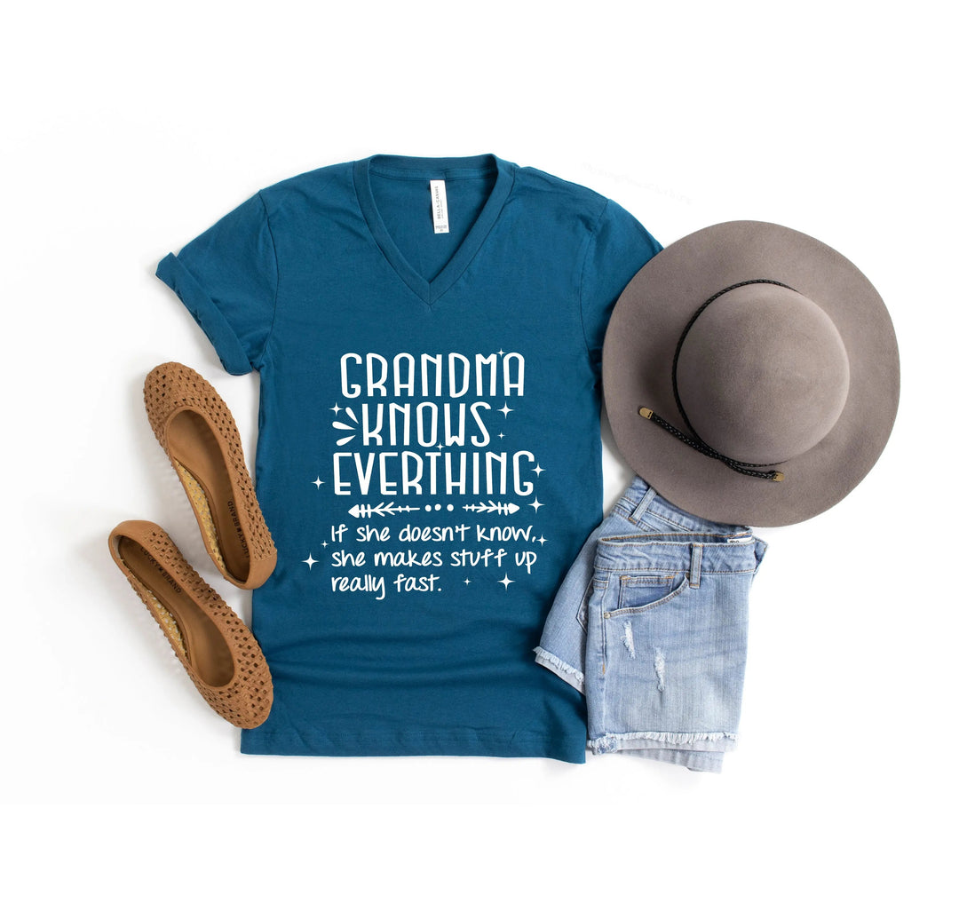 Funny Grandma Knows Everything Shirt - Gigi & Grandparent Gift Tee Cypress DTF