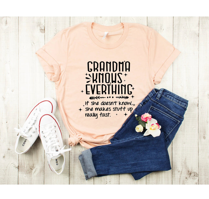 Funny Grandma Knows Everything Shirt - Gigi & Grandparent Gift Tee Cypress DTF