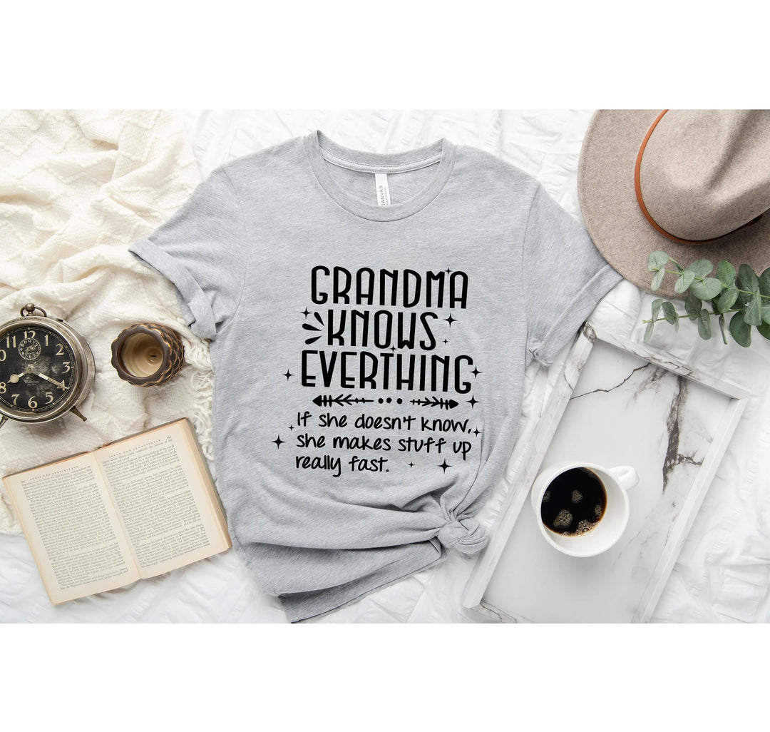 Funny Grandma Knows Everything Shirt - Gigi & Grandparent Gift Tee Cypress DTF