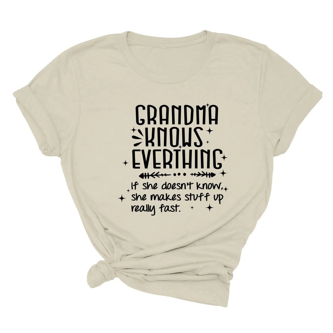 Funny Grandma Knows Everything Shirt - Gigi & Grandparent Gift Tee Cypress DTF